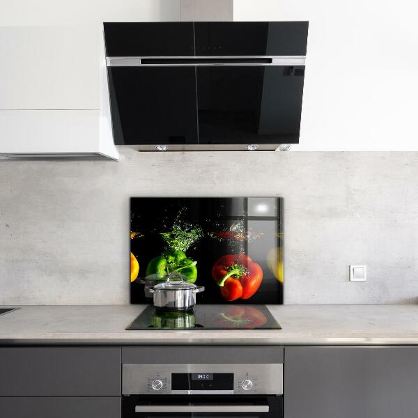 Küchenrückwand Spritzschutz Bunte Paprika unter Wasser