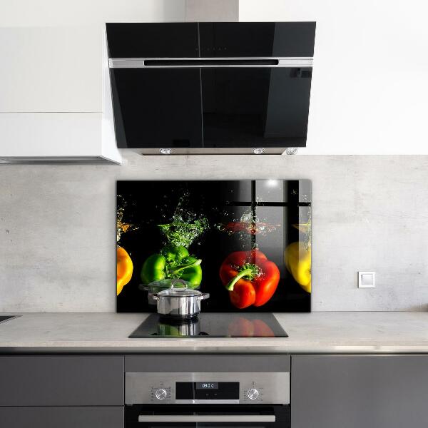 Küchenrückwand Spritzschutz Bunte Paprika unter Wasser