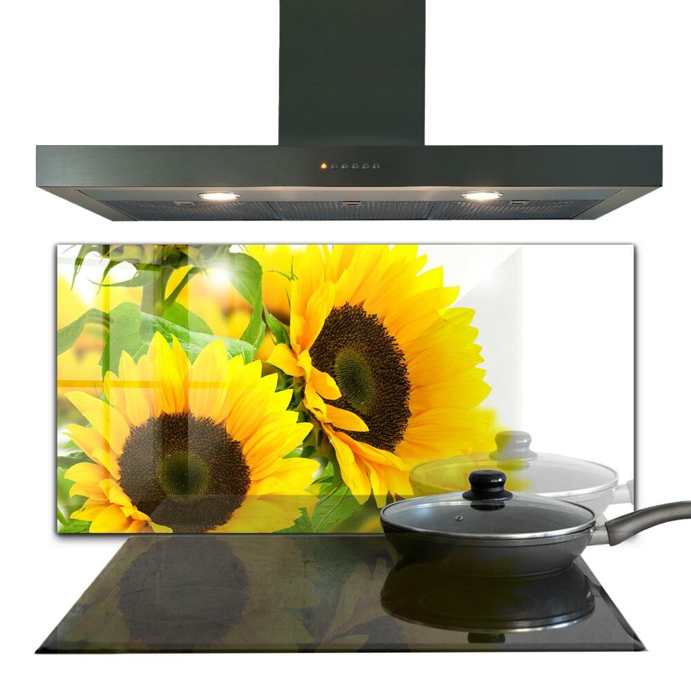 Küchenrückwand Fliesenspiegel Sommerlicher Sonnenblumenstrauß