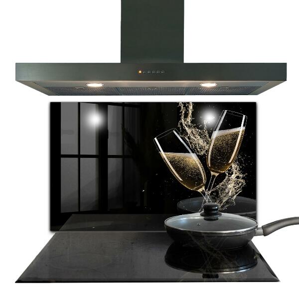 Küchenrückwand Spritzschutz Champagner-Nacht-Toast