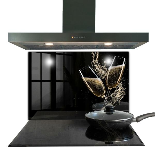 Küchenrückwand Spritzschutz Champagner-Nacht-Toast