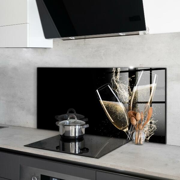 Küchenrückwand Spritzschutz Champagner-Nacht-Toast