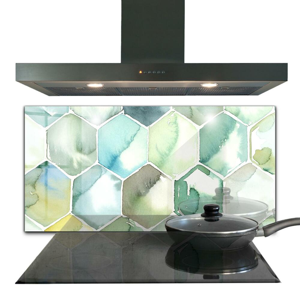 Küchenrückwand Spritzschutz Geometrische Aquarellmuster