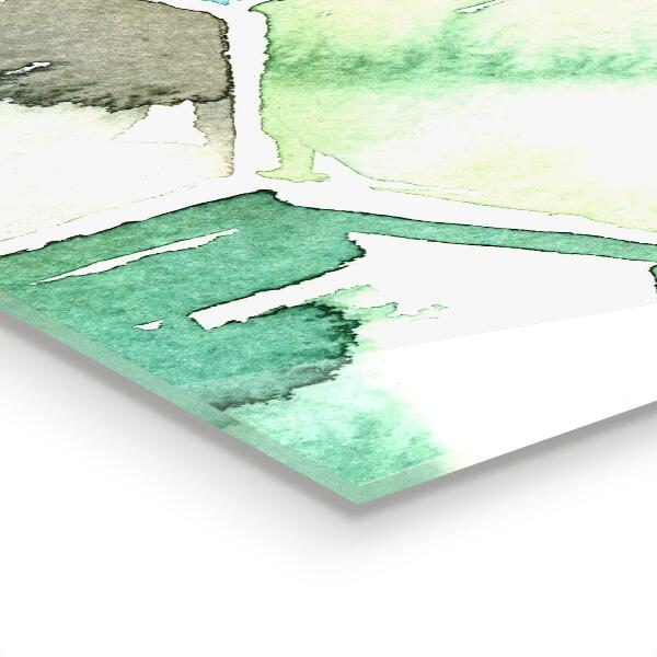 Küchenrückwand Spritzschutz Geometrische Aquarellmuster