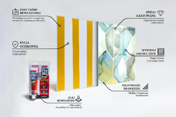Küchenrückwand Spritzschutz Geometrische Aquarellmuster