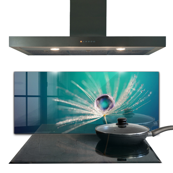 Küchenrückwand Fliesenspiegel Löwenzahn mit Tautropfen