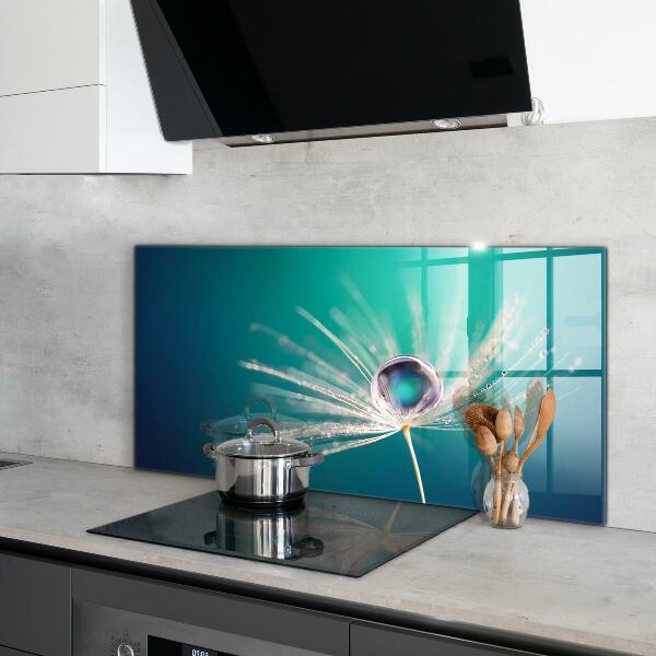 Küchenrückwand Fliesenspiegel Löwenzahn mit Tautropfen