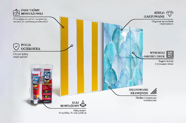 Küchenrückwand Spritzschutz Aquarell-Skalen-blaues Muster