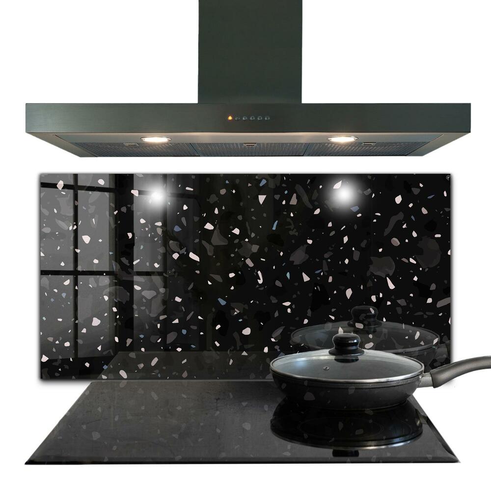 Küchenrückwand Fliesenspiegel Schwarzer Marmor Terrazzo Terazzo