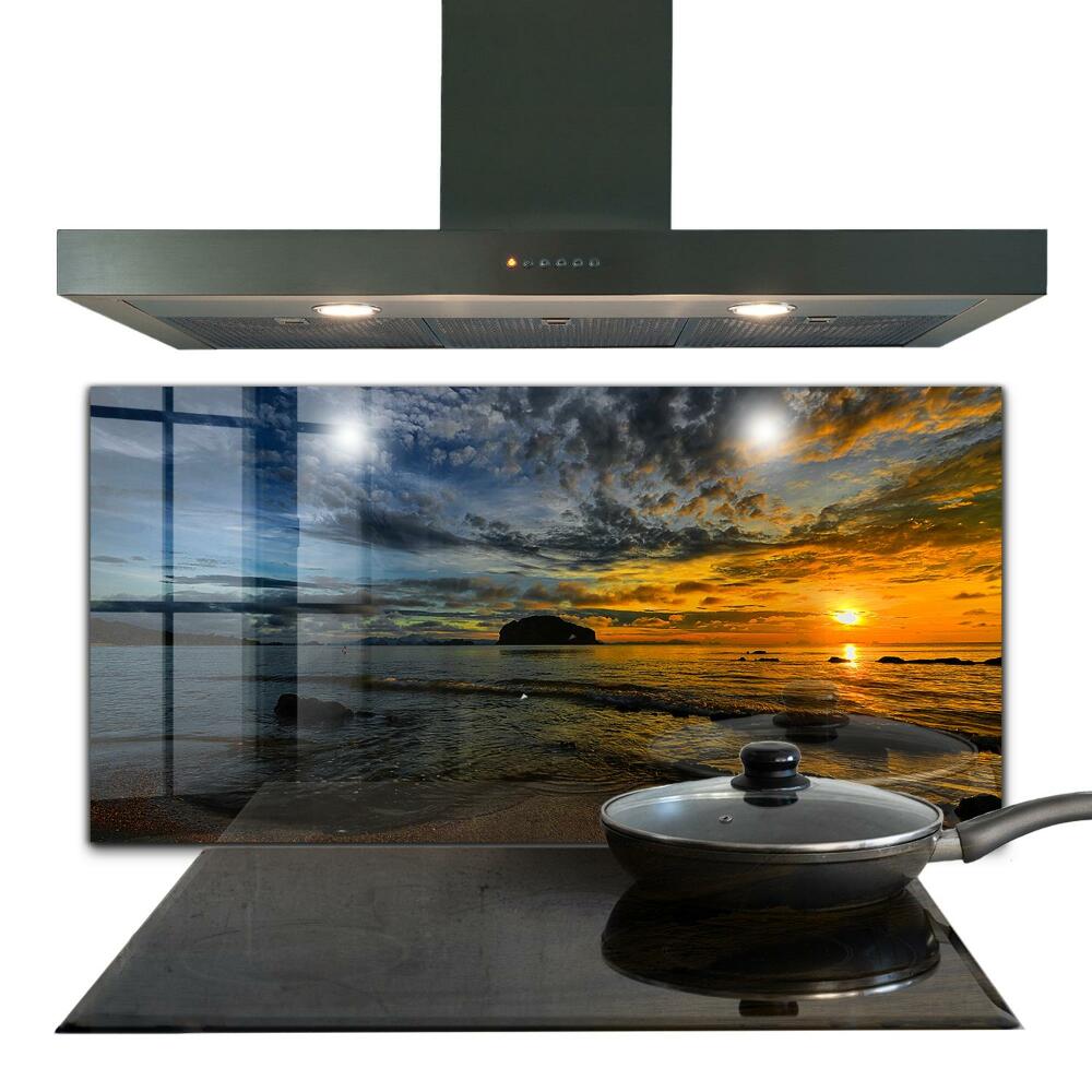 Küchenrückwand Fliesenspiegel Sonnenuntergang am Meer