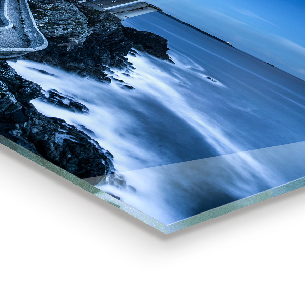 Küchenrückwand Fliesenspiegel Leuchtturm in der Abenddämmerung