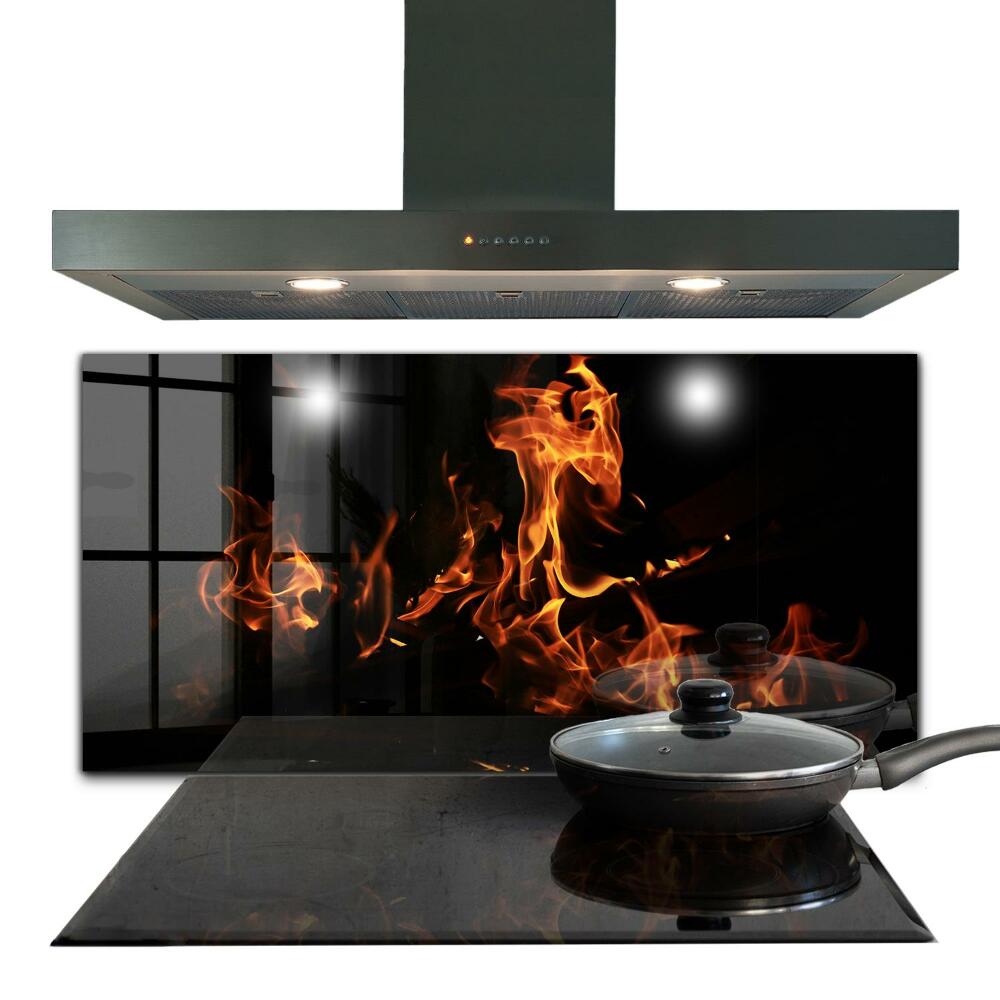 Küchenrückwand Fliesenspiegel Heiße Flammen eines Lagerfeuers