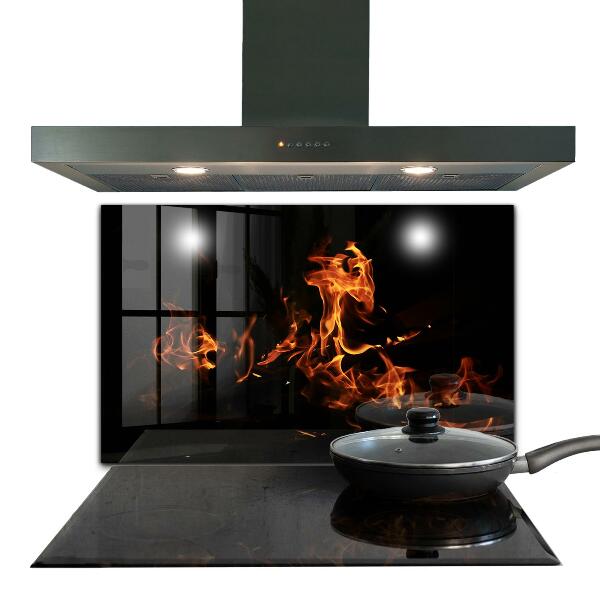 Küchenrückwand Fliesenspiegel Heiße Flammen eines Lagerfeuers