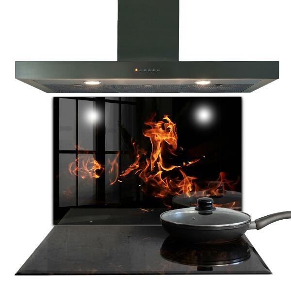 Küchenrückwand Fliesenspiegel Heiße Flammen eines Lagerfeuers