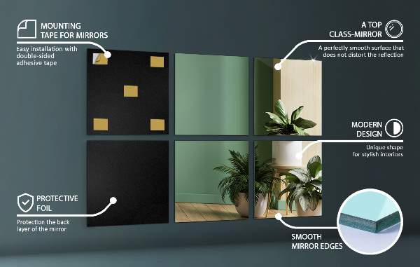 Spiegelfliesen 6 Stk. 16X16 cm