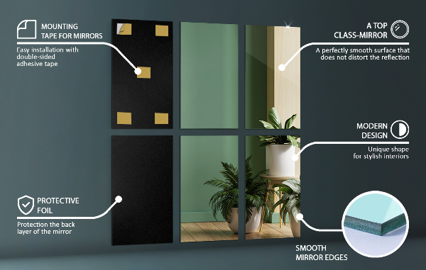 Spiegelfliesen wand 6 Stk. 30X16 cm