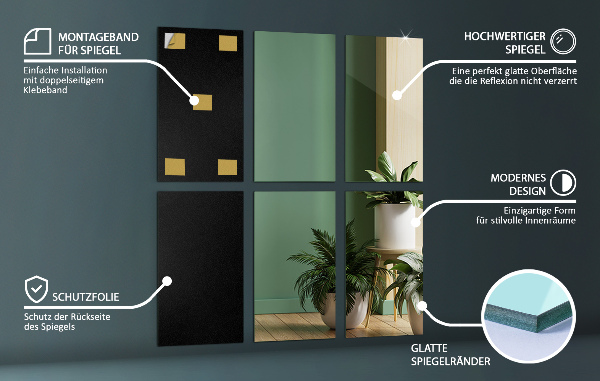 Spiegelfliesen wand 6 Stk. 30X16 cm