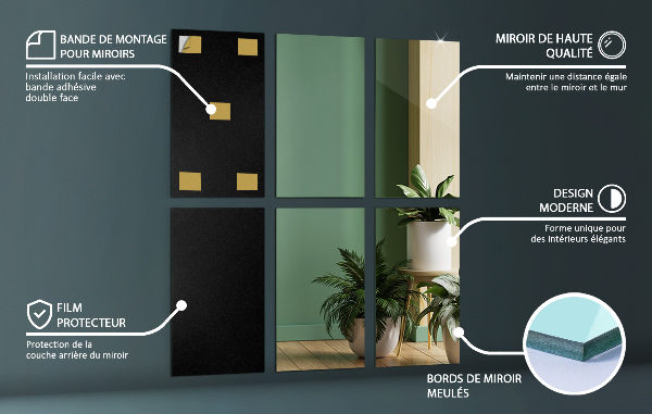 Spiegelfliesen wand 6 Stk. 30X16 cm