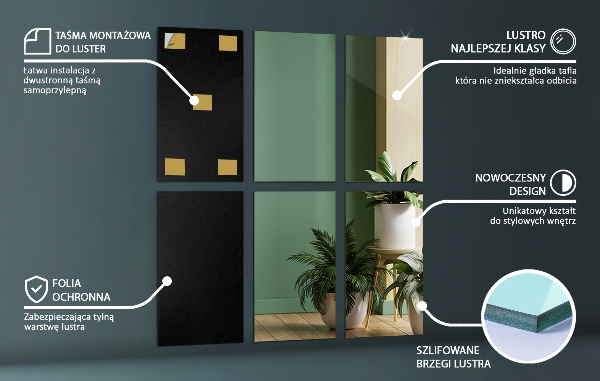 Spiegelkacheln 6 Stk. 30X20 cm