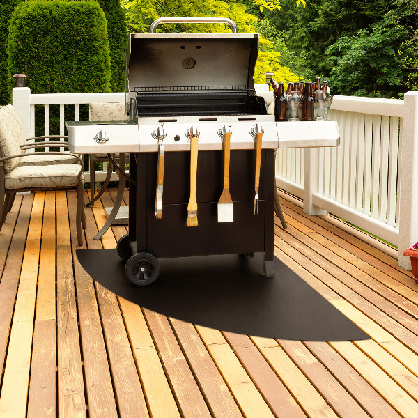 Viertelkreisförmige Grillunterlage Terrasse 100x100 cm