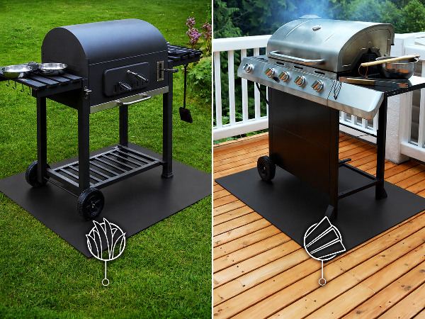 Rechteckige Bodenschutzmatte für Grill 100x80 cm
