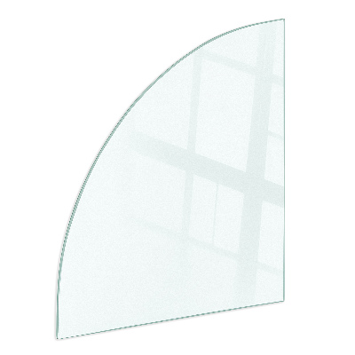 Viertelkreis transluzente Kamin Glasplatte 100x100 cm