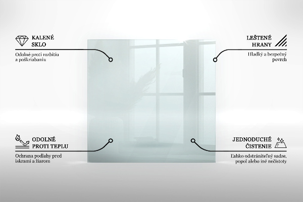Glasplatte unter Kaminöfen quadrat h40