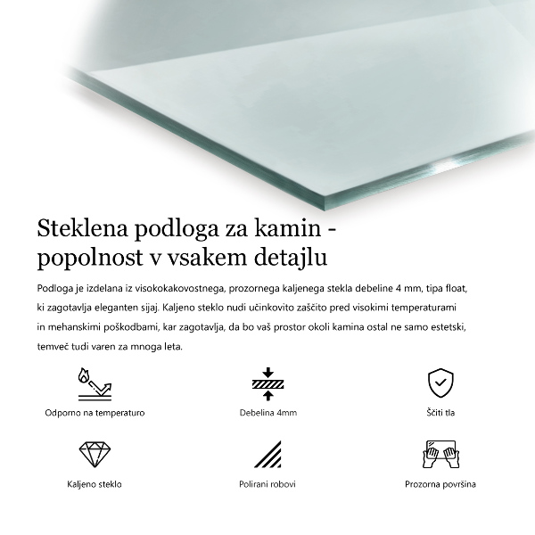 Glasplatte unter Kaminöfen quadrat h40