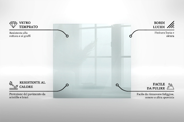 Glasplatte unter Kaminöfen quadrat h40