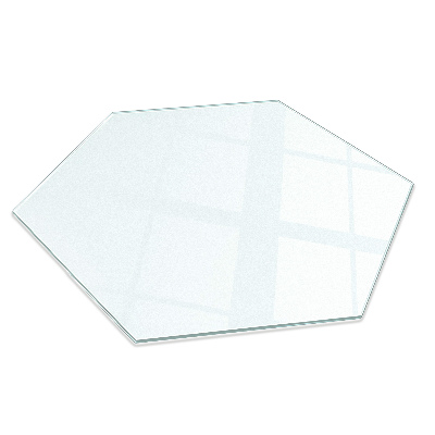 Sechseckige transluzente Kamin Glasplatte h40 cm