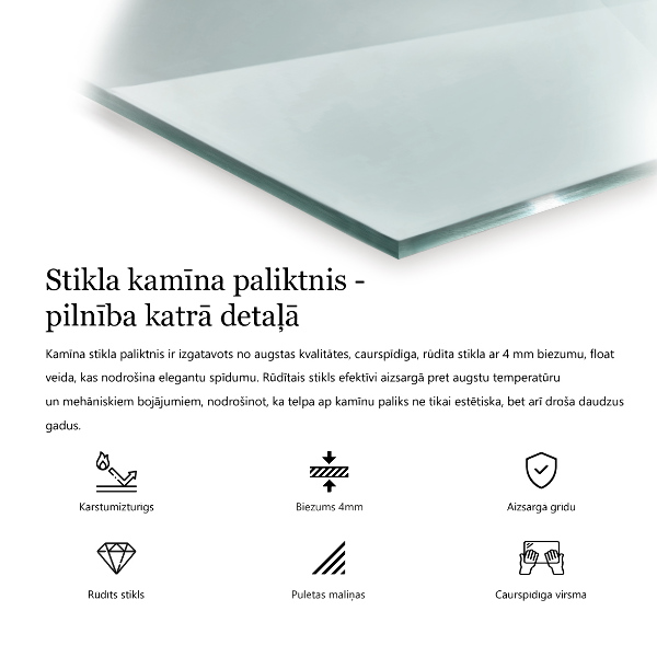 Glasplatte unter Kaminöfen quadrat 60x60 cm