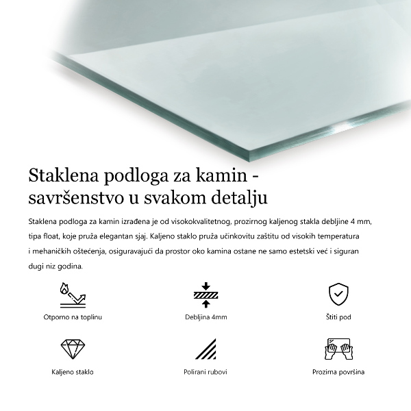 Glasplatte unter Kaminöfen quadrat 60x60 cm