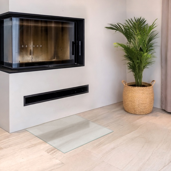 Quadratische transluzente Kamin Glasplatte 50x50 cm