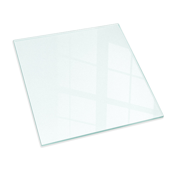Quadratische transluzente Kamin Glasplatte 60x60 cm