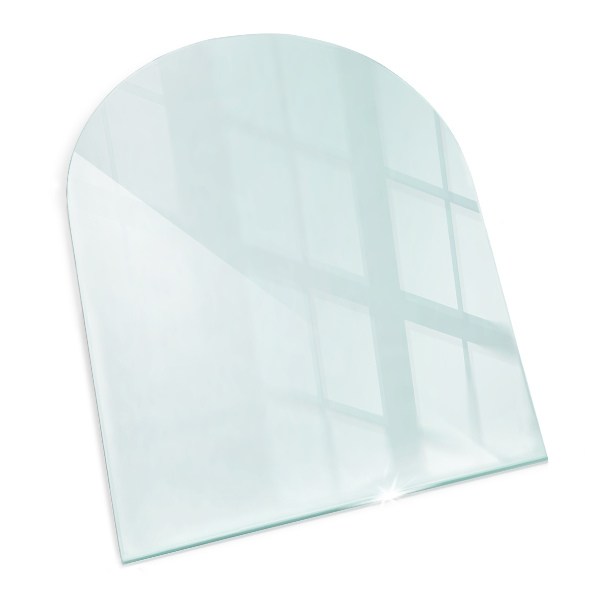 Glasbodenplatte für Kaminöfen halbovale 100x100 cm