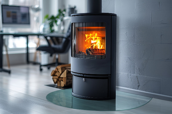 Glasbodenplatte für Kaminöfen halbovale 100x100 cm