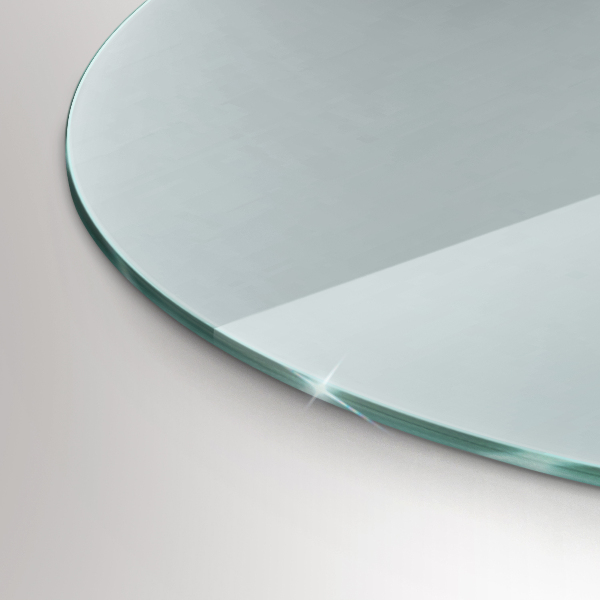 Glas unter Kamin halbovale 80x70 cm