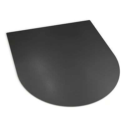 Halbovale Kaminofen-Vorlegeplatte aus Schwarzblech 80x70 cm