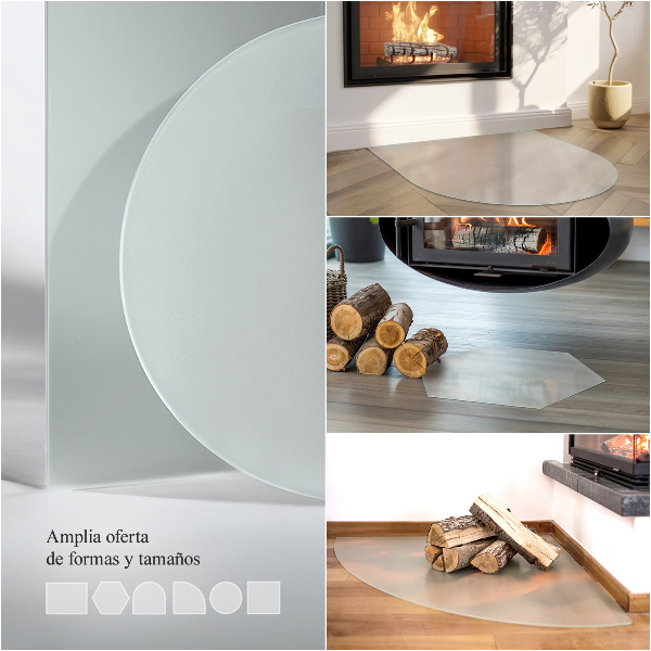 Semi-ovale transluzente Glasplatte für Öfen 80x70 cm