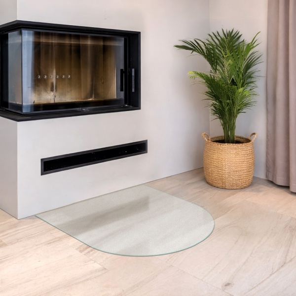 Semi-ovale transluzente Glasplatte für Öfen 80x70 cm