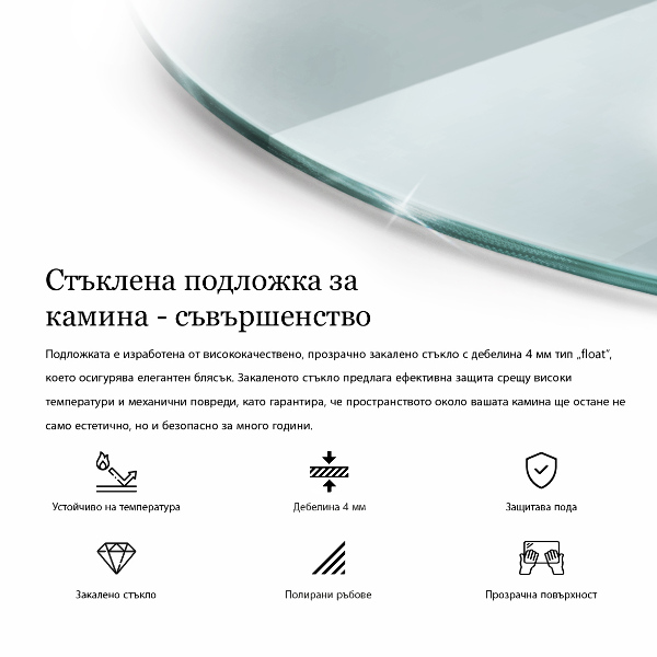 Funkenschutzplatte Kaminöfen quadrat fi100 cm