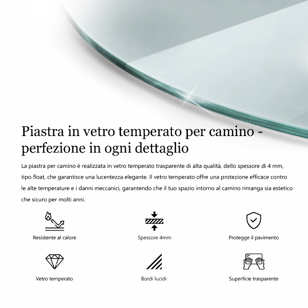 Vorlegeplatte für Kaminöfen rund fi50 cm