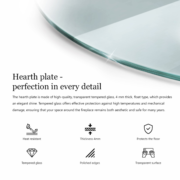 Vorlegeplatte für Kaminöfen rund fi50 cm