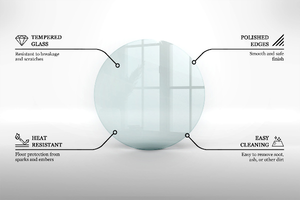 Bodenplatte Glas für Ofen rund fi60 cm