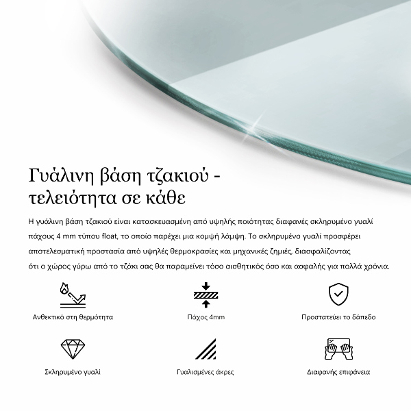 Kaminofen Glas Bodenplatte rund fi70 cm