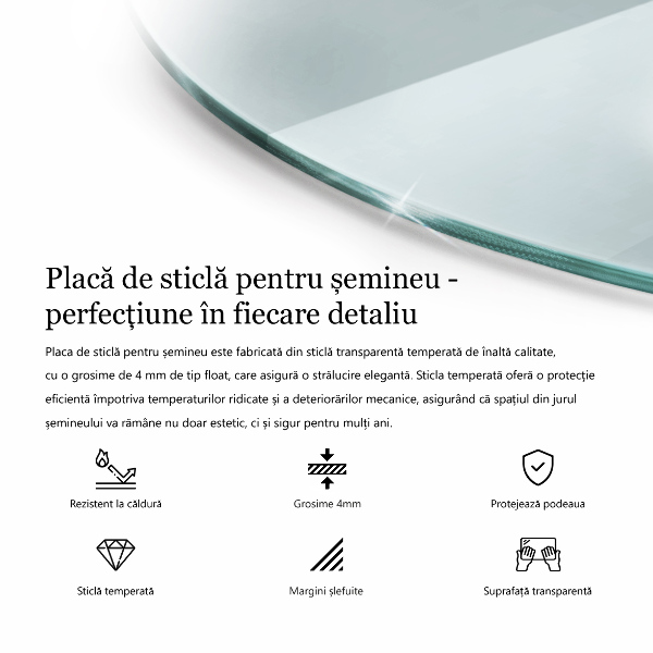 Glasplatte für Kaminöfen rechteckig fi90 cm