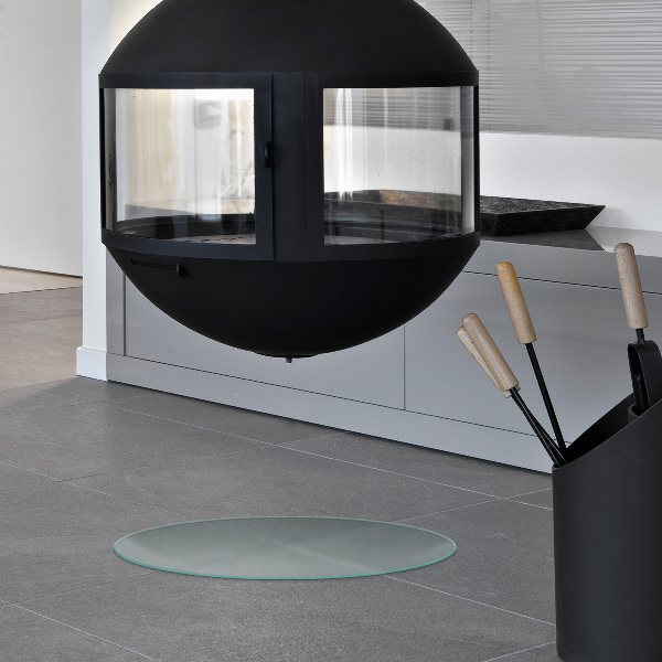 Runde transluzente Funkenschutzplatte aus Glas fi60 cm