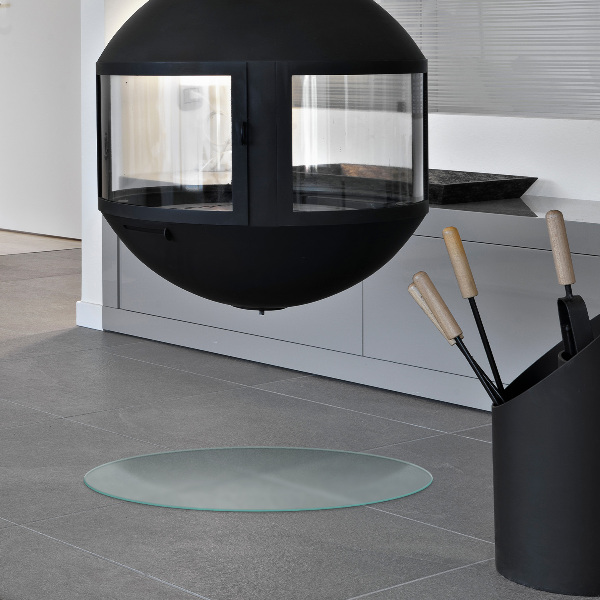 Runde transluzente Funkenschutzplatte aus Glas fi70 cm