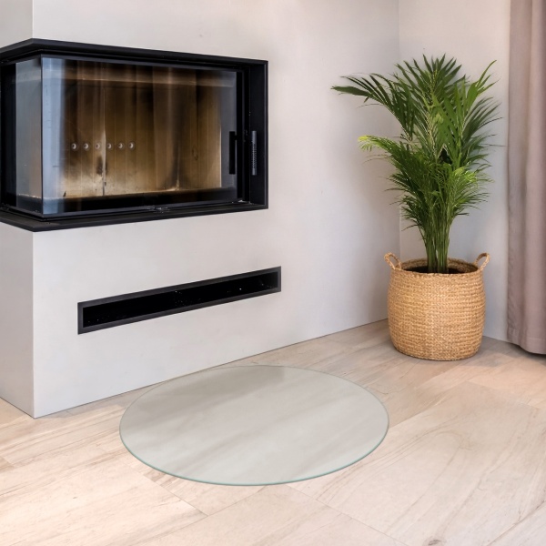 Runde transluzente Funkenschutzplatte aus Glas fi80 cm
