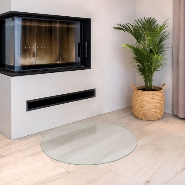 Runde transluzente Funkenschutzplatte aus Glas fi90 cm